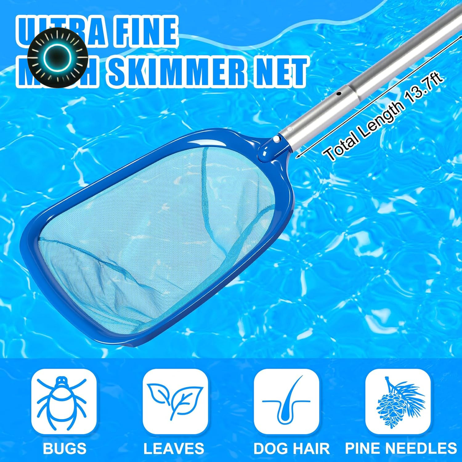 4 Pcs Swimming Pool Vacuum Kits 11.8&Prime; Vacuum Head with 1-1/2&Prime; X 29.5 Ft Hoses 1
