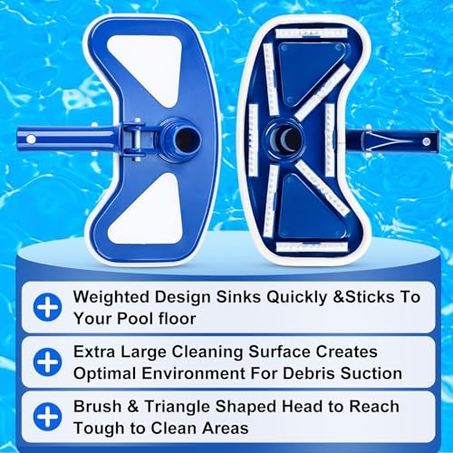 3 Pcs Pool Cleaning Kit 11.8&Prime; Vacuum Head with Flexible Butterfly Vacuum