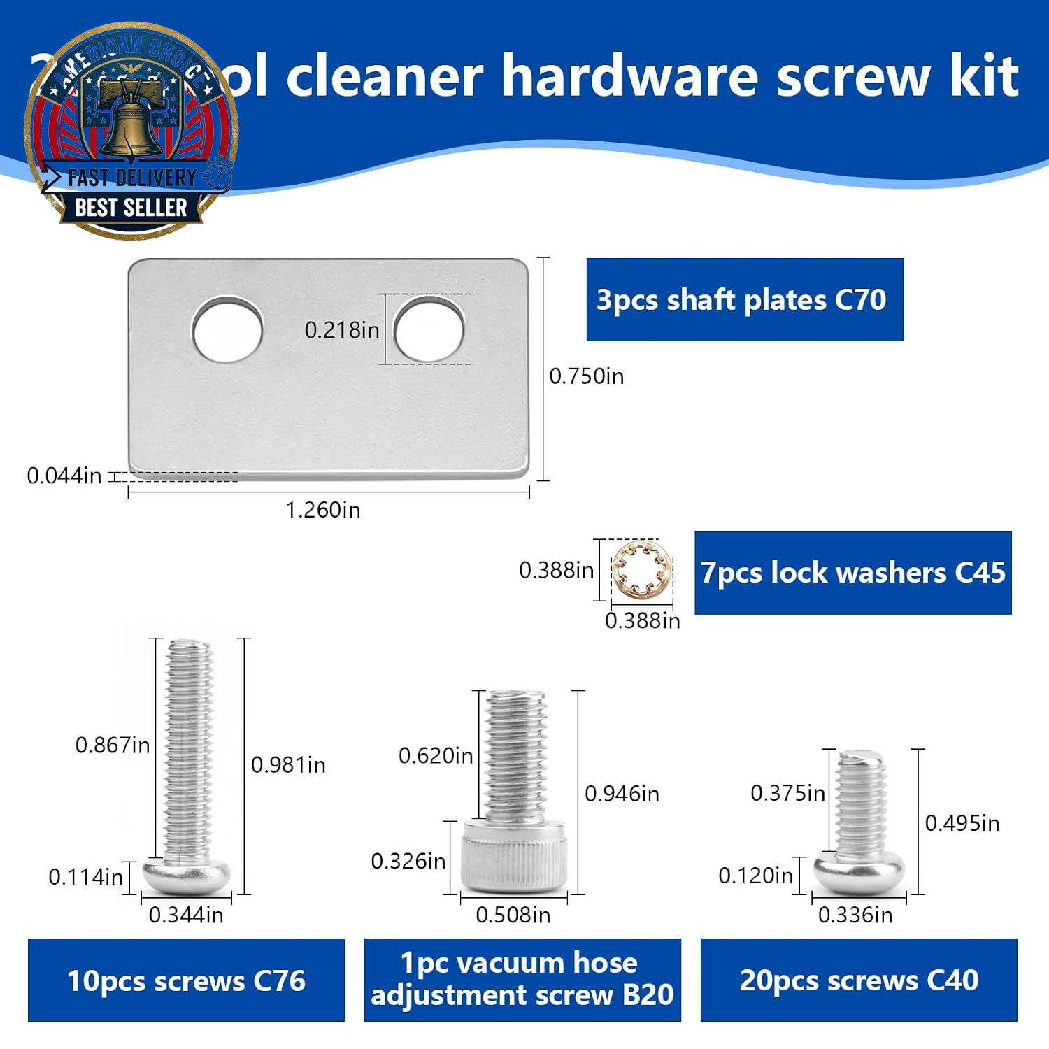 280 Pool Cleaner Hardware Screw Rebuild Kit for Polaris,1 Sweep Hose Adjust Scre