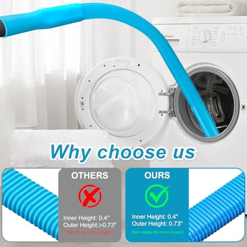 3PCS Upgraded Dryer Vent Cleaner Kit: Universal Vacuum Hose Blue Black