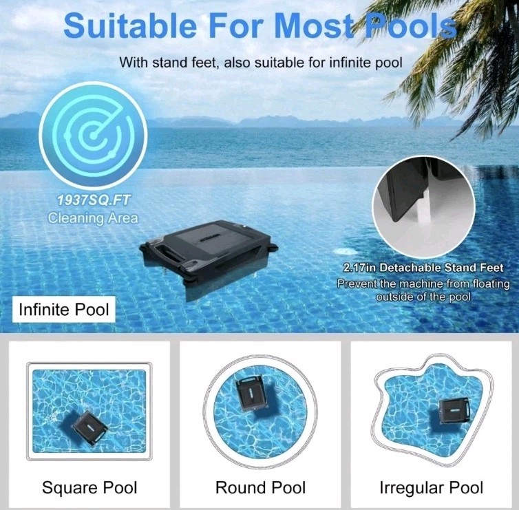 Solar Robotic Pool Skimmer 2 Cleaning Mode Automatic Swimming Pool Cleaner Robot