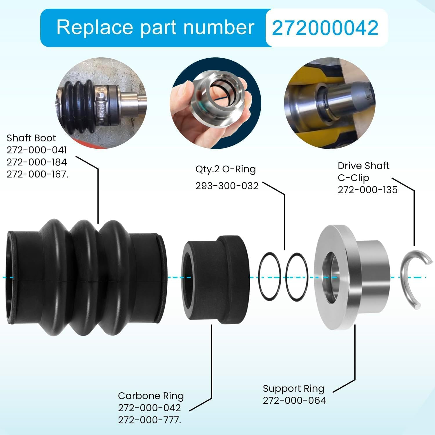SeaDoo 1996-2007 Carbon Seal Drive Line Rebuild Kit – Black