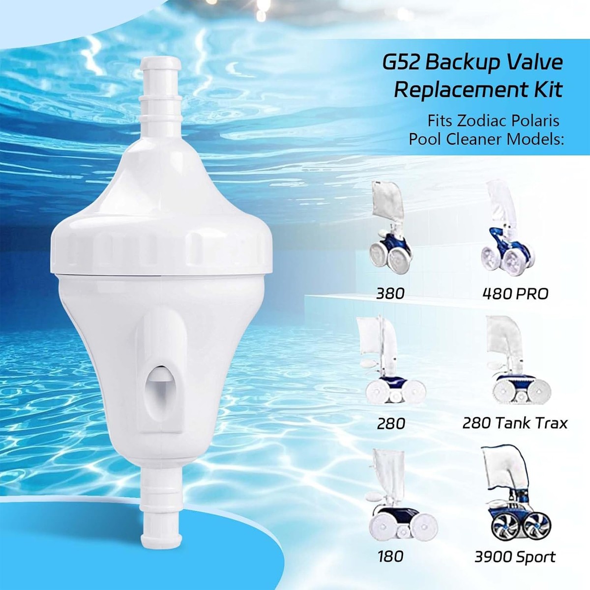 G52 Backup Valve Replacement Compatible with Polaris 280,380,480 Pool Cleaner