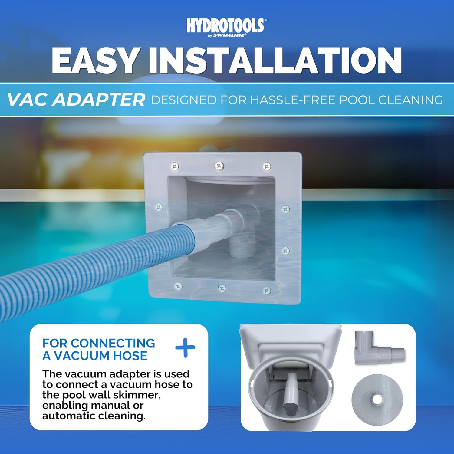 HYDROTOOLS GREY Standard Thru-Wall above Ground Pool Skimmer Kit | ABS Construct