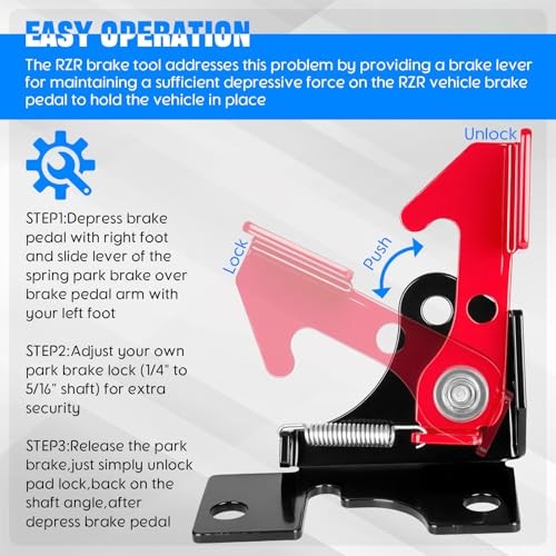 Spring Parking Brake RZR Parking Brake Kit Adjustment Brake Pedal Lock