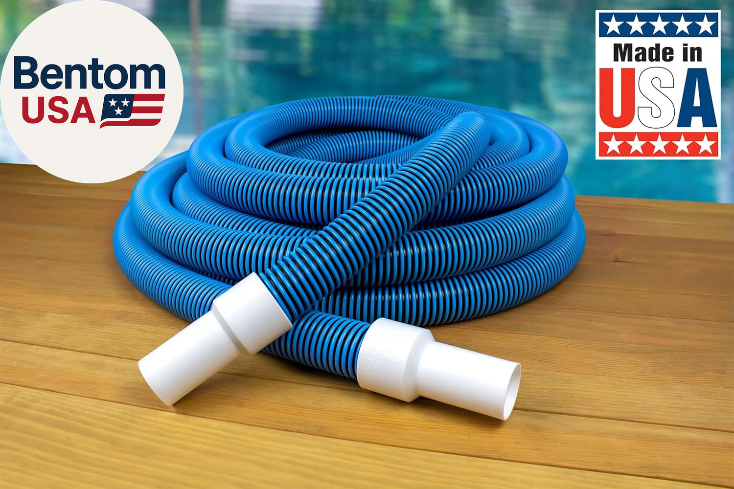 Manual Pool Vacuum Hose, 50 Ft X 1-1/2” for Inground & above Ground Pools, Not f