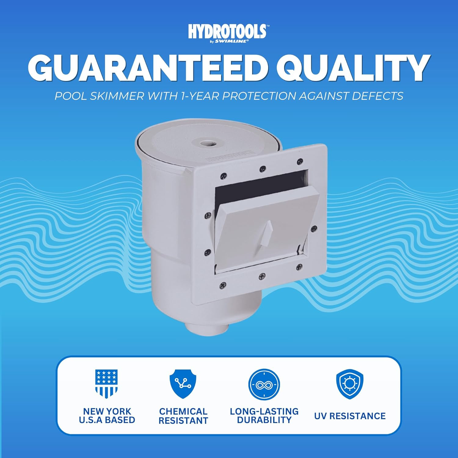 HYDROTOOLS GREY Standard Thru-Wall above Ground Pool Skimmer Kit | ABS Construct