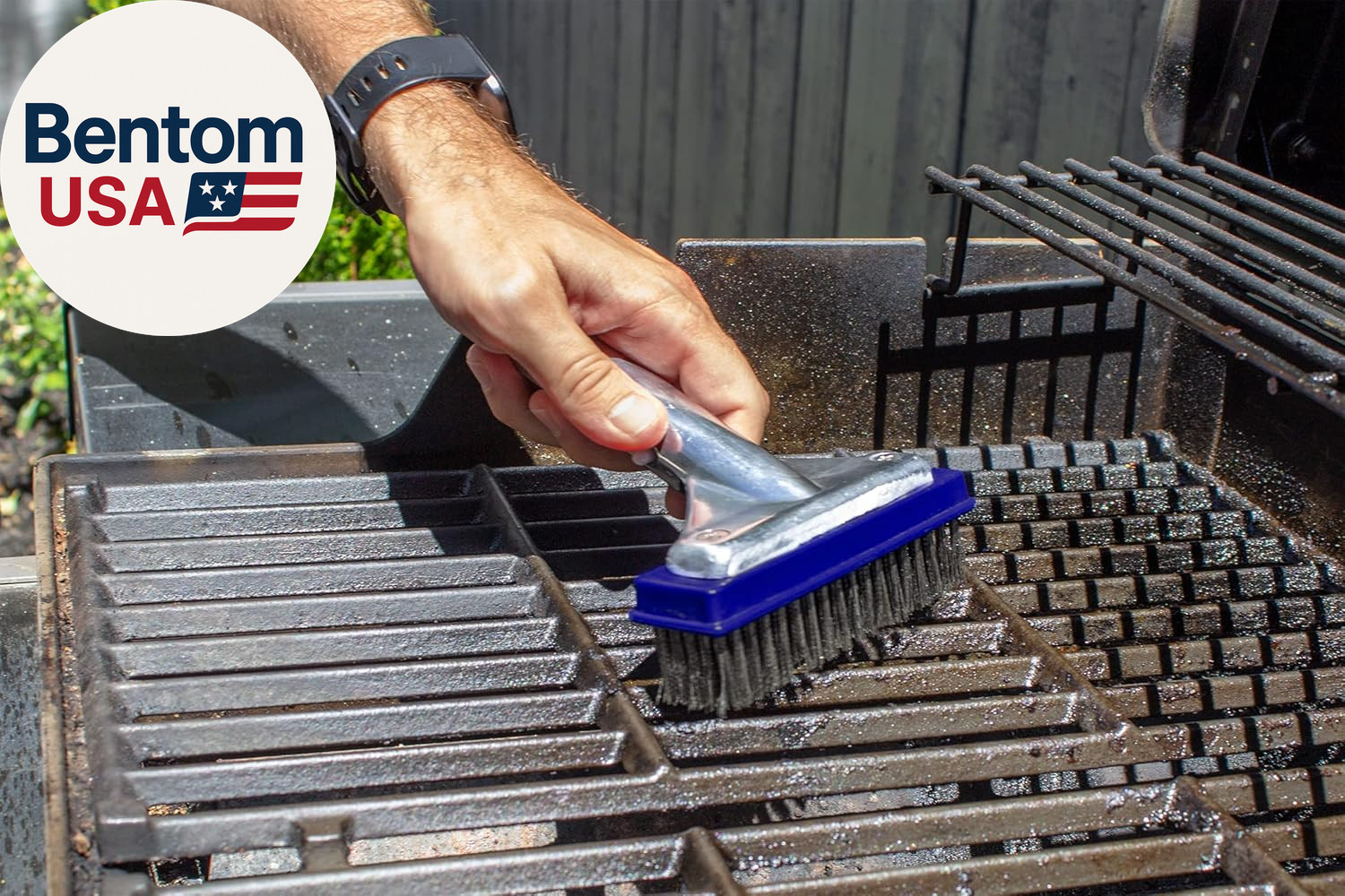 5-Inch Stainless Steel Pool Algae Detail Brush, Heavy-Duty Aluminum Back, for Gu
