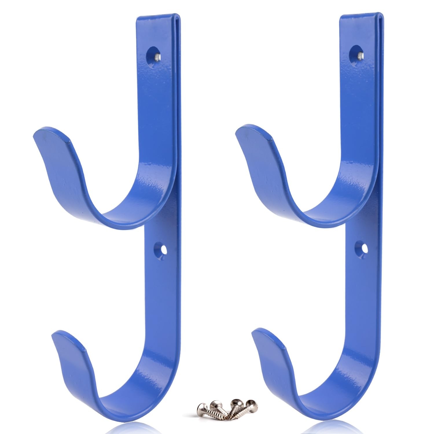 2 PCS Set Wide Pool Pole Hangers Heavy Duty Blue Aluminium Holder Hooks with …