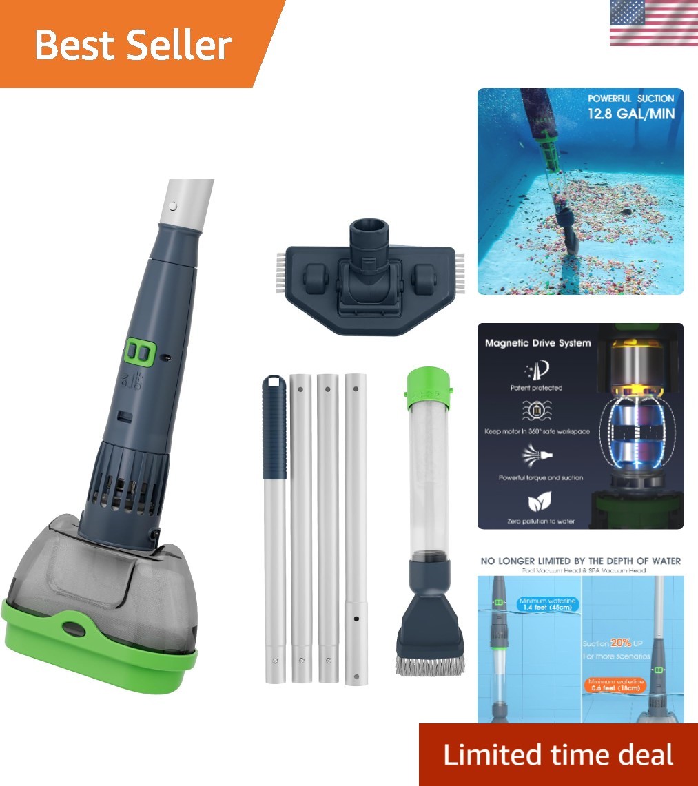 Lightweight Pool Vacuum Cleaner with Dual Mode & Ultra Fine Filters – 90 Mins