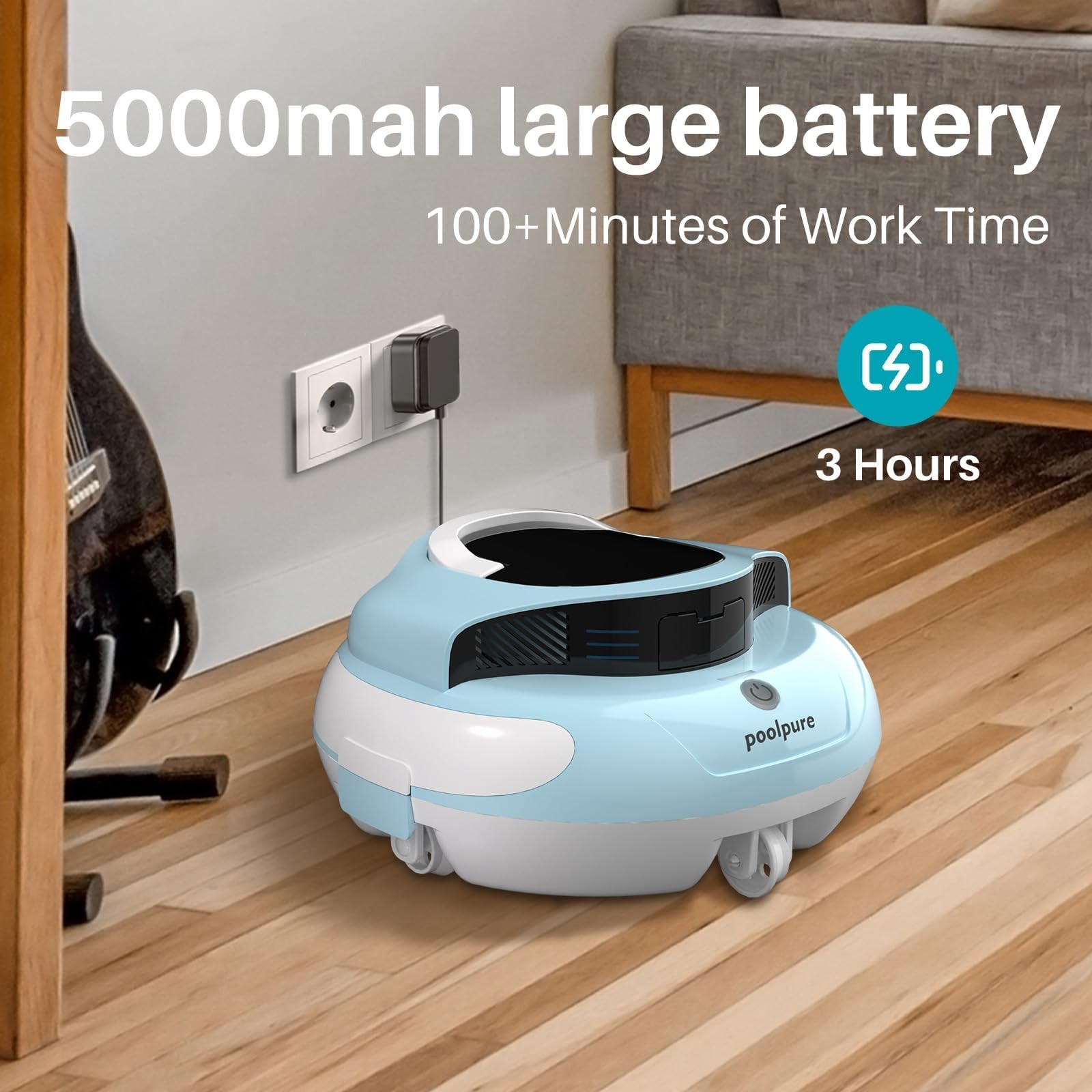 Poolpure Aquaguard Se Ii 2025 Upgrade Cordless Robotic Pool Cleaner 120-Min