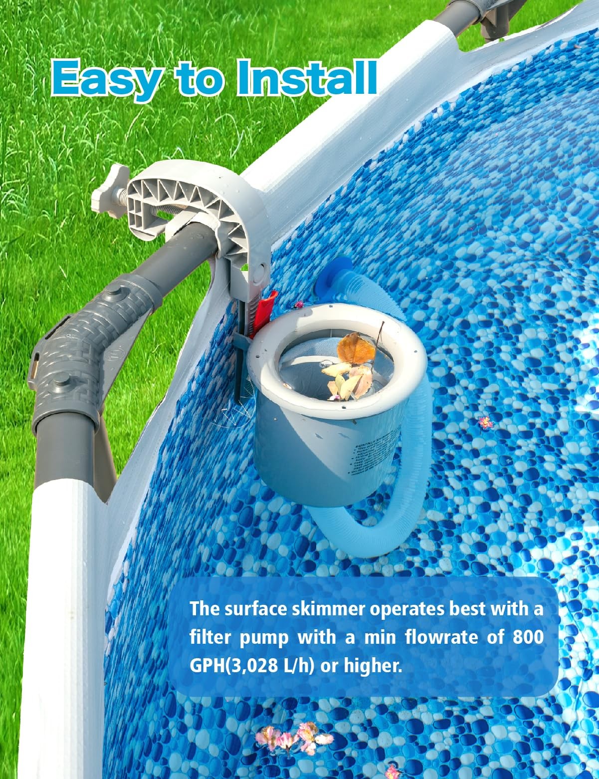 Above Ground Pool Skimmer with 5 Skimmer Socks, Wall Mount Surface Skimmer wi…