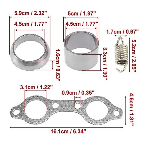 ATV Exhaust Pipe Manifold Gasket and Spring Rebuild Kit for Polaris RZR S 800