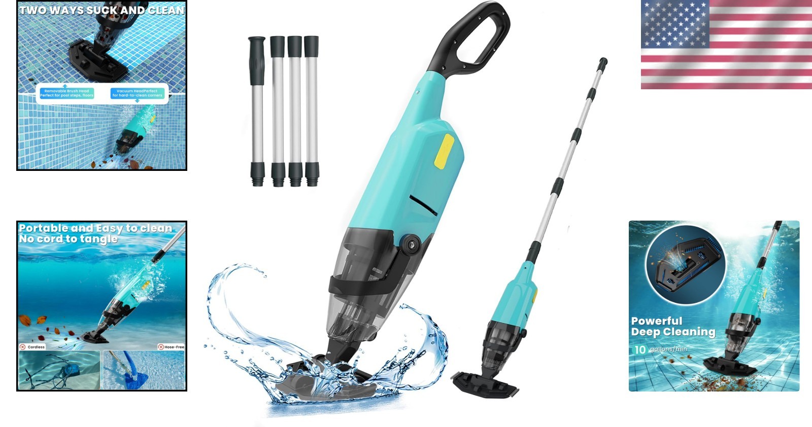 Rechargeable Handheld Pool Vacuum – Efficient Sand and Debris Cleaner for Spas