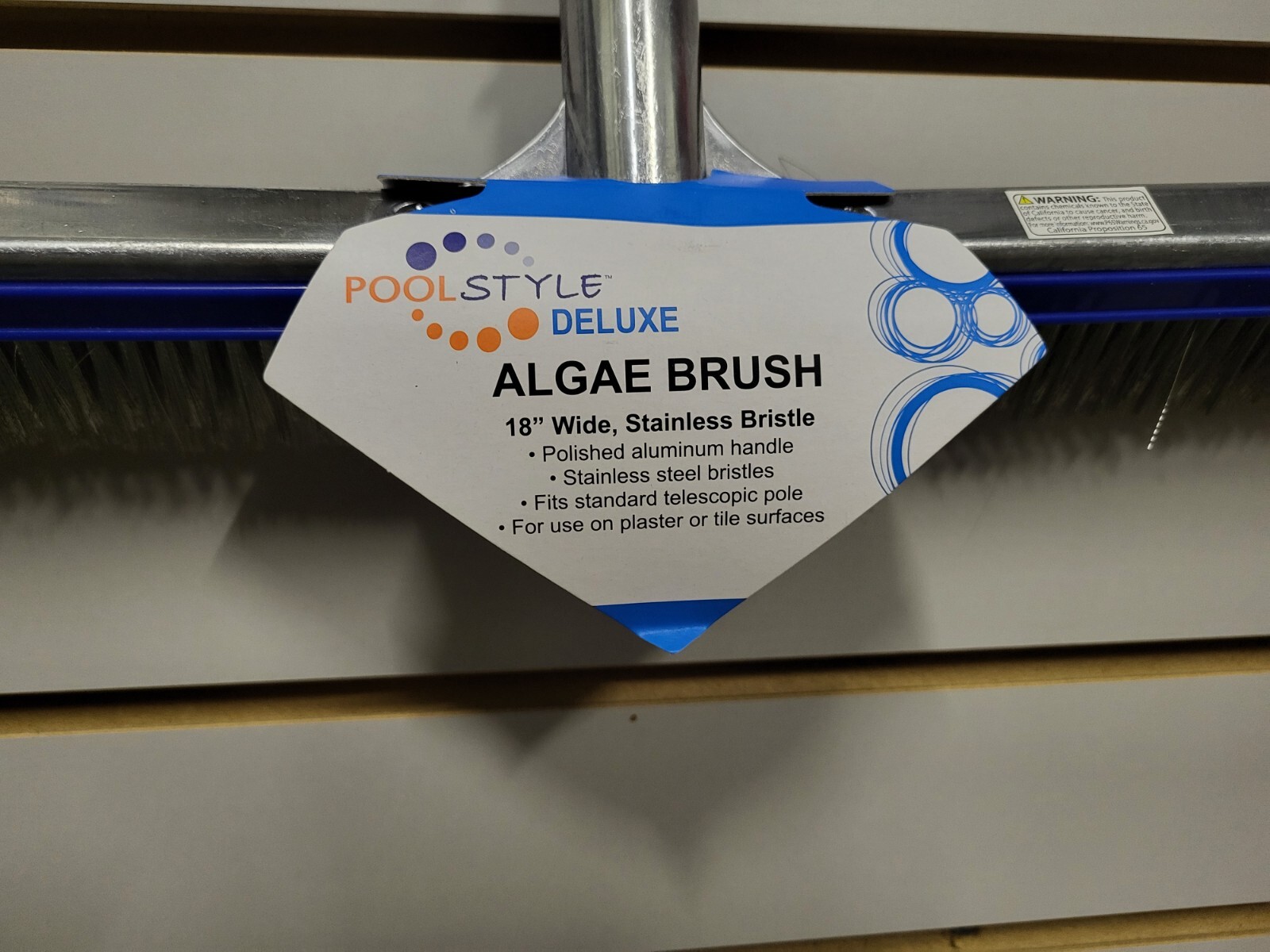 PoolStyle DELUXE Algae Brush PSL400025 Stainless Steel Bristles Pool Brush