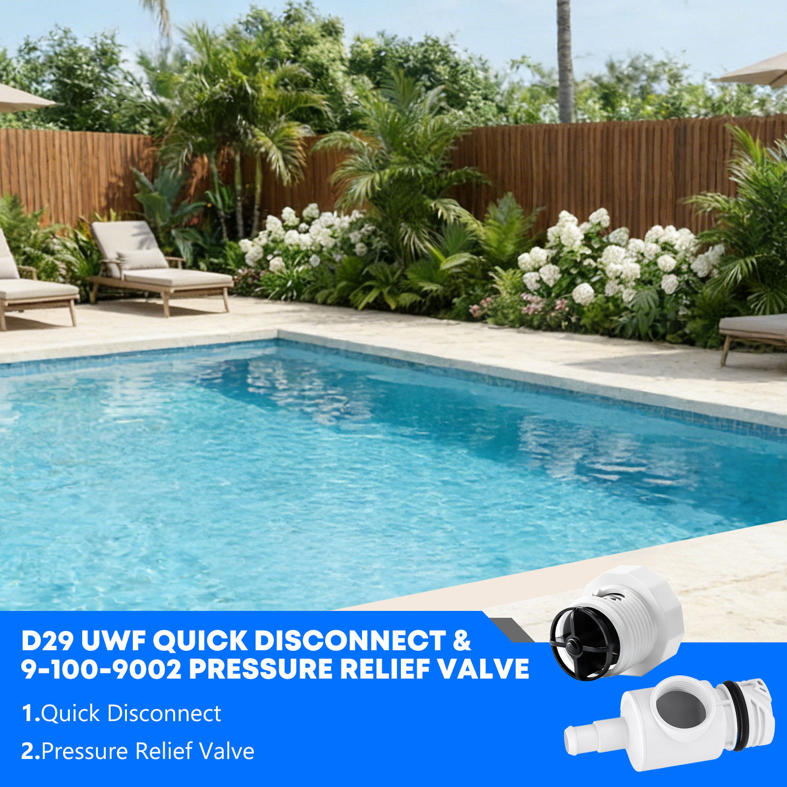 D29 UWF Quick Disconnect&9-100-9002 Pressure Relief Valve for Polaris 280/380 2p