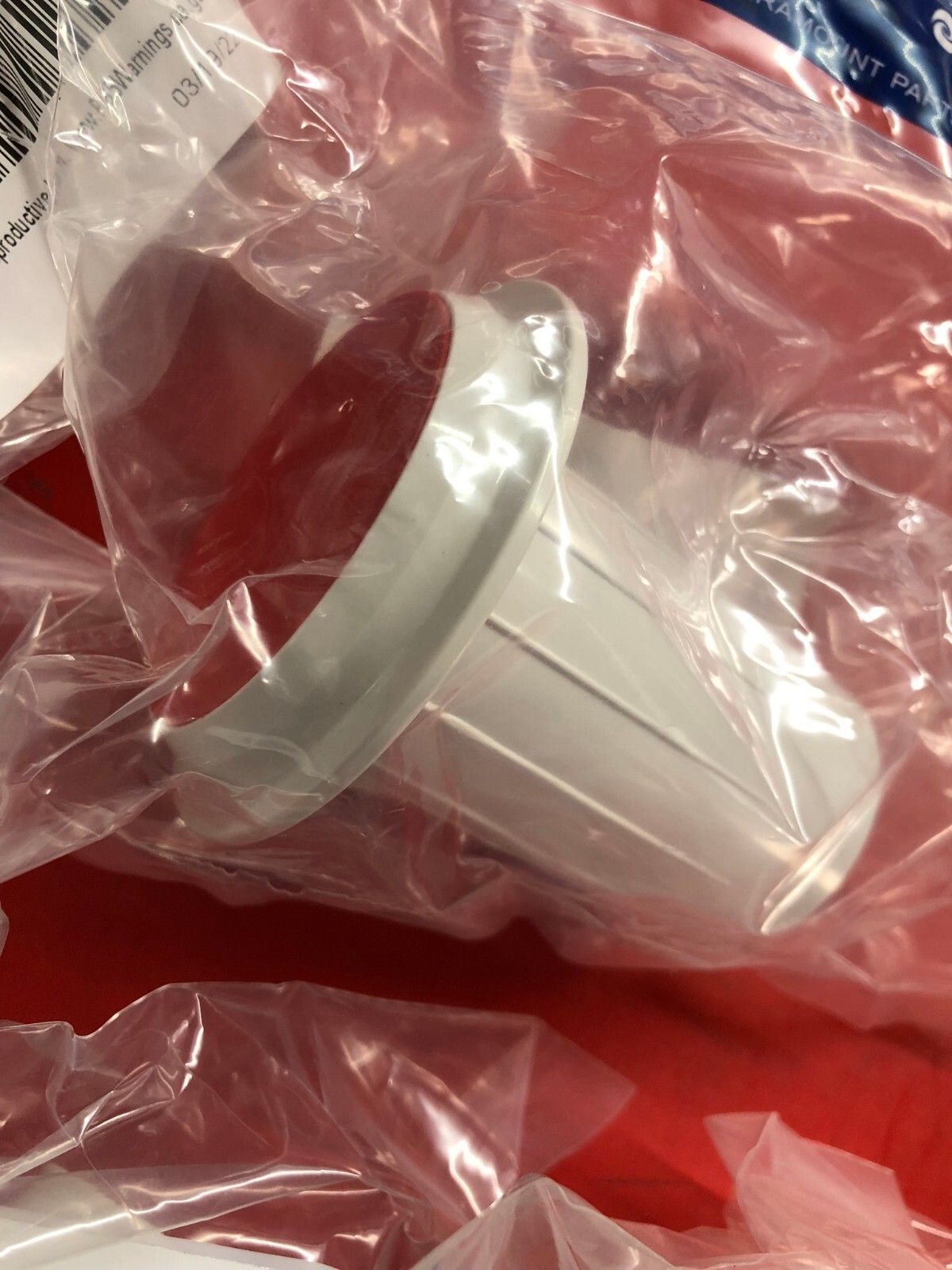 LOT OF (5) PARAMOUNT 004627476001 SMALL WHITE RIBBED BODY 2&Prime; WITH RED CAP