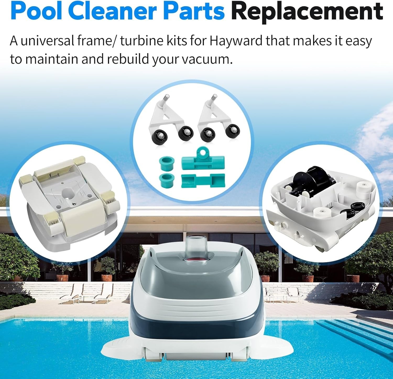 Pool Cleaner Pod Kit AXV417WHP Rebuild Kit AXV621DAT for Hayward Navigator Vac