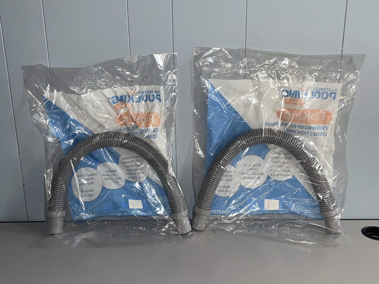 2 Pool King FloKing Filter Pump Crush Proof Connector Hose 1-1/4&Prime; 1.25&Prime; X 2&prime; Ft