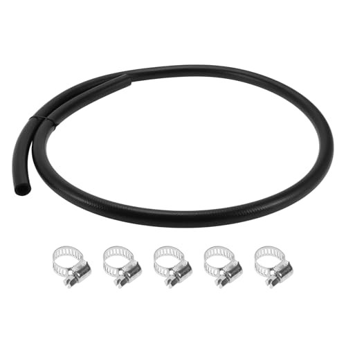 Fuel Line Kit 5ft Vacuum Hose Automotive Fuel Hose with 5 Clamps 1 Set 5/8&Prime;