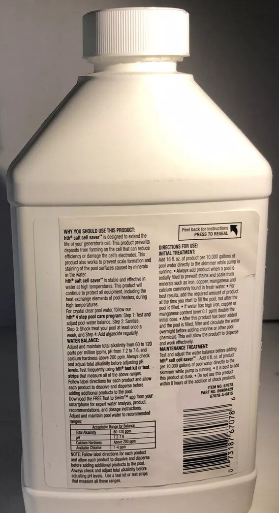 Hth Salt SCell Saver Pool Care 1ea 32 oz blt-SAME DAY SHIPPING