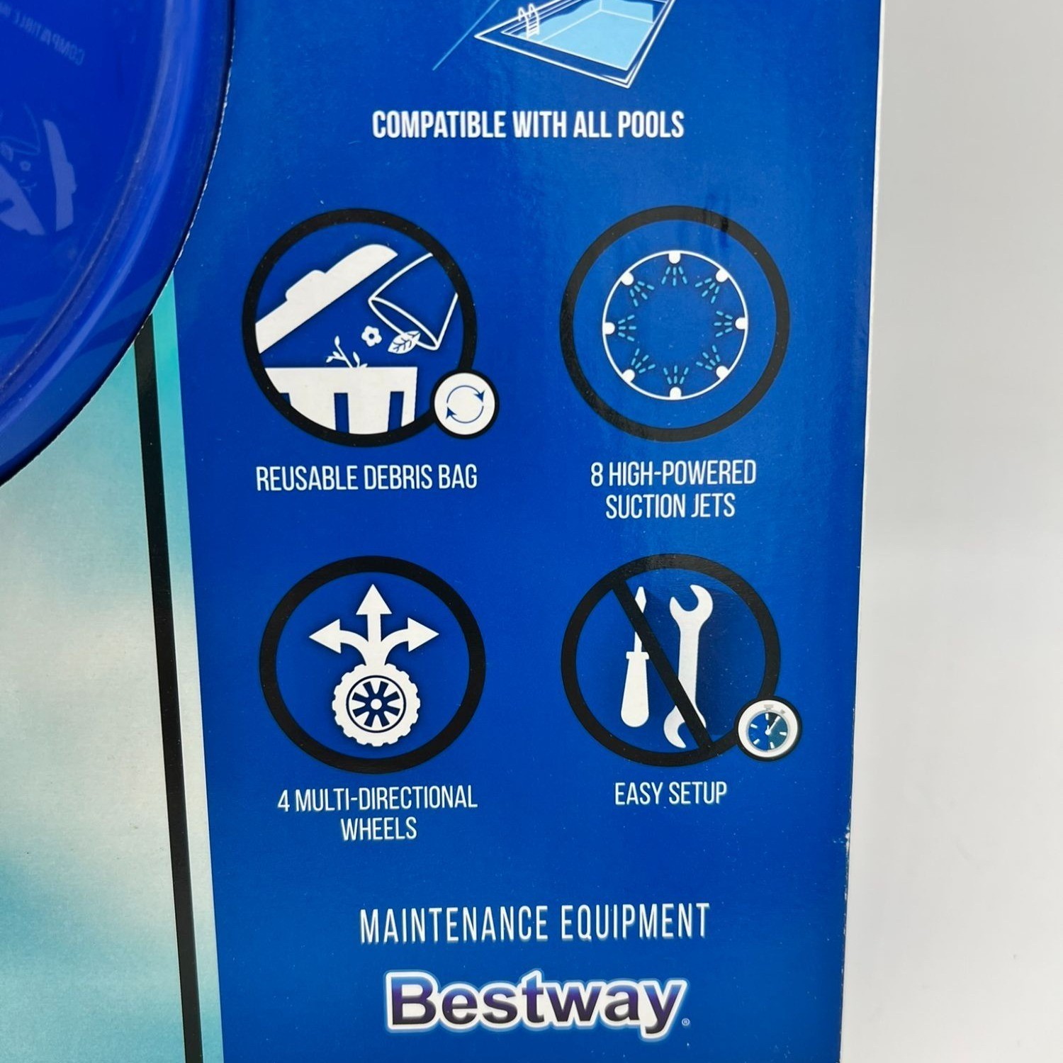 NIB Bestway 58657E-BW Flowclear High Power AquaSuction Pool and Leaf Vacuum