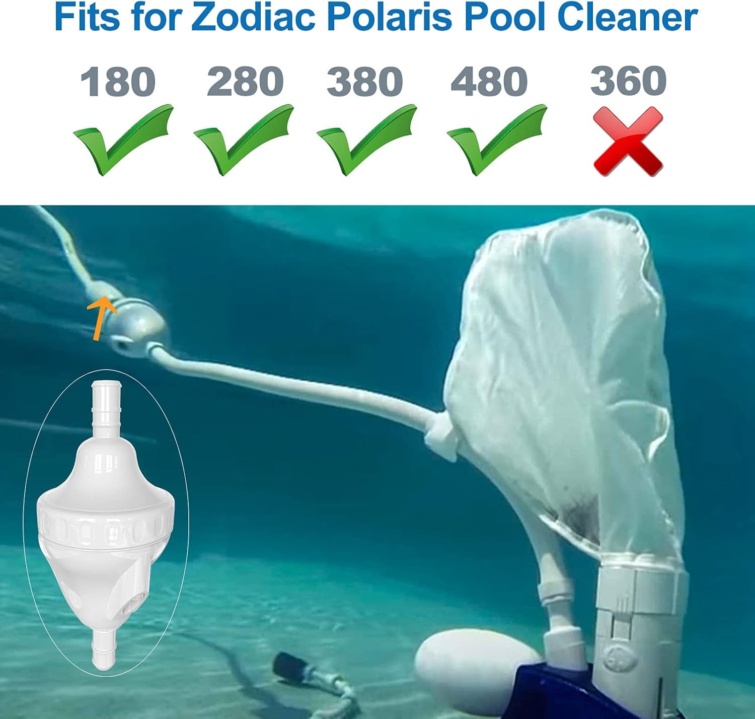2pcs G52 Backup Valve Fit Polaris Pool Cleaner 180 280 380 480 3900 Pool Cleaner