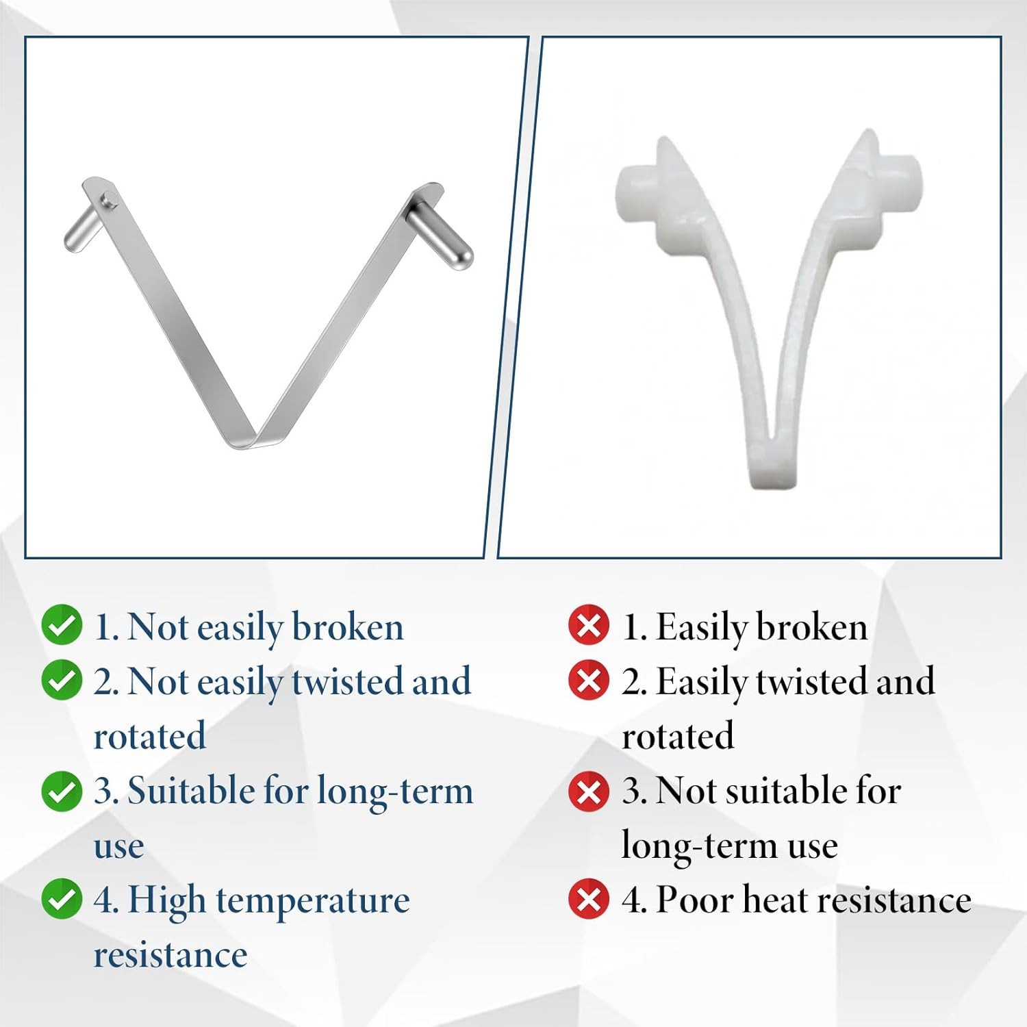 3 Pcs Pool Pole Clips,Stainless Steel Pool Brush Clip Pools Brush V-Shaped Clip