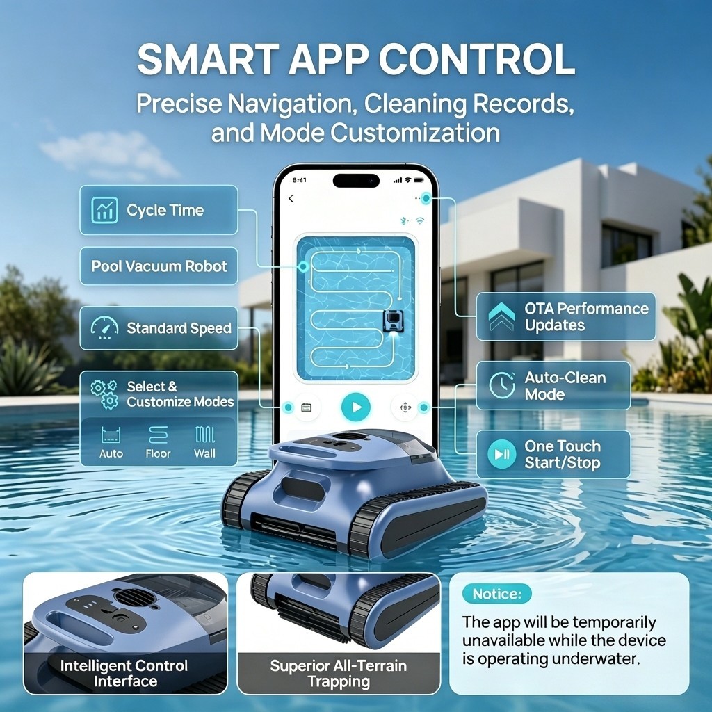 30 NEW Pool Vacuum for Inground Pools Cordless Robotic Pool Cleaner APP Control