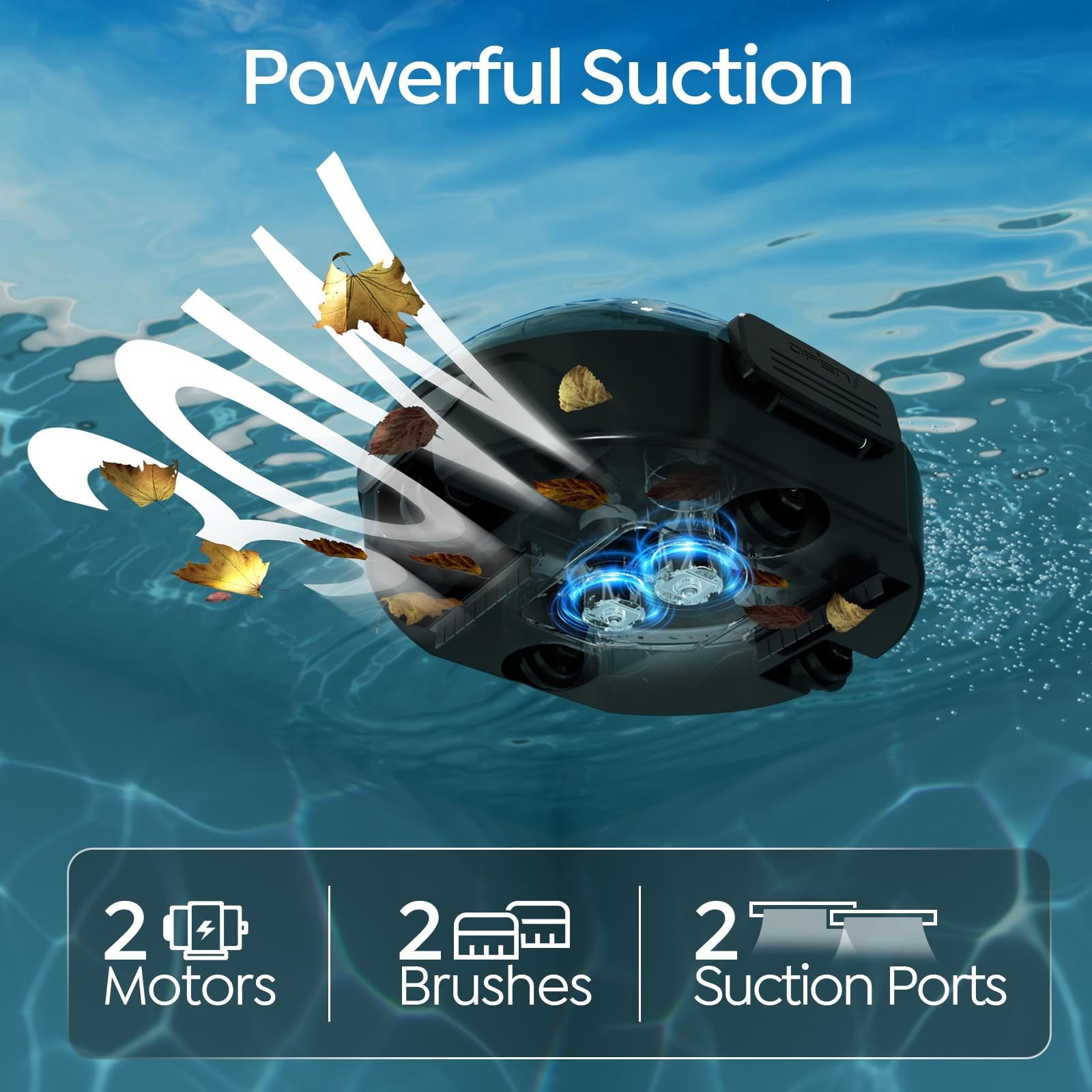 S2 Pool Vacuum Robot for Above Ground Pools, Cordless Operation, 80-Min Runti…