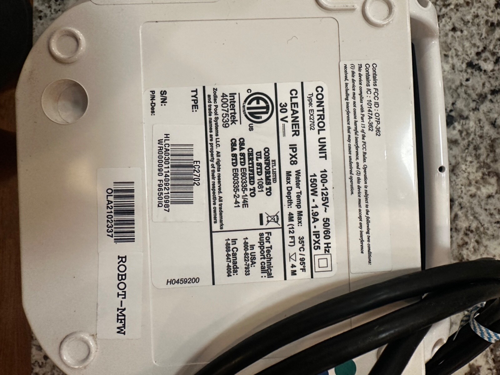 Polaris 9650iQ Sport robot pool vacuum Control Unit