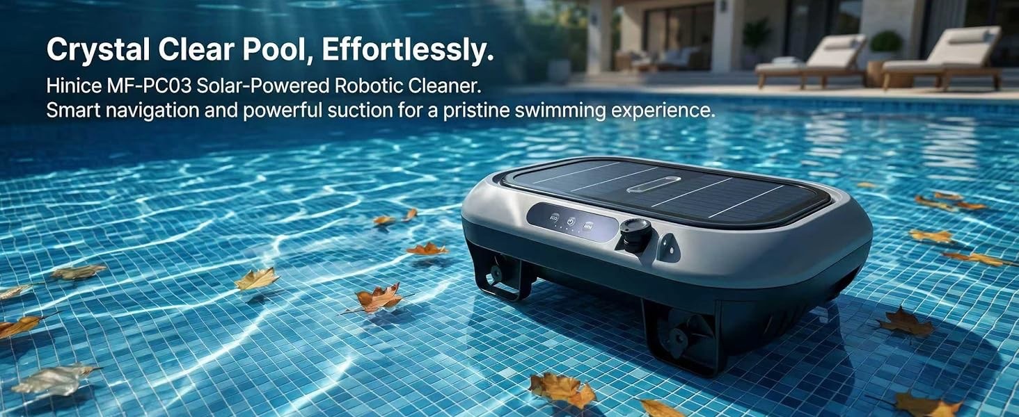 Cordless Solar Powered Robot Pool Skimmer, 150 Minute Runtime, 180-Micron Filter