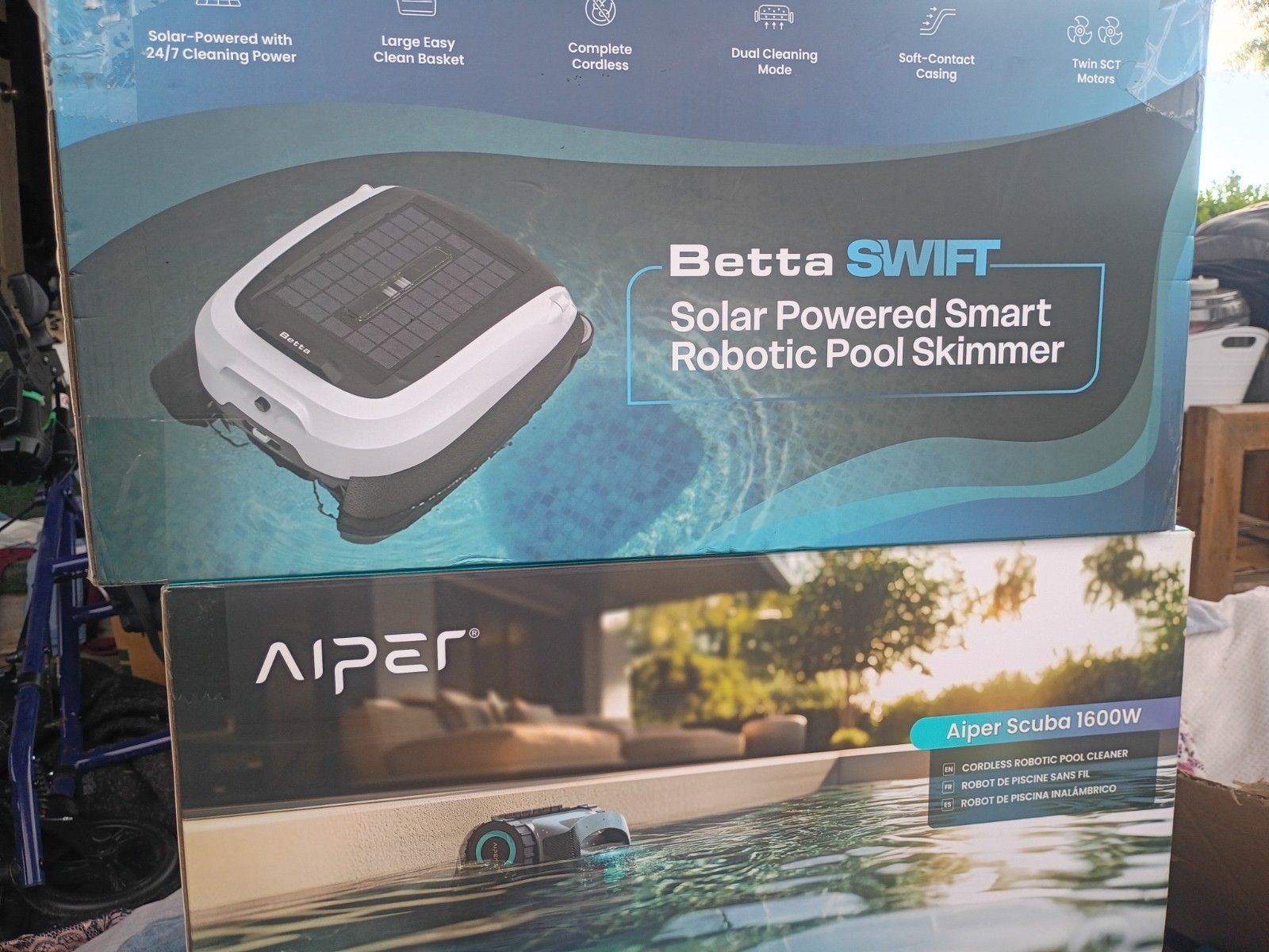 New Betta Swift Solar Powered Smart Robotic Pool Skimmer