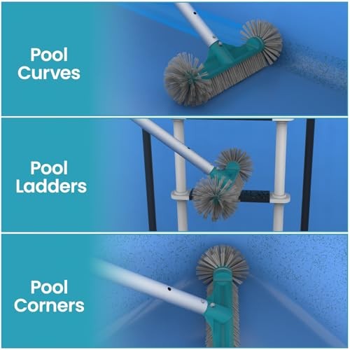 Plastic Pool Brushes 12.5&Prime; with Round Ends – 12&Prime;