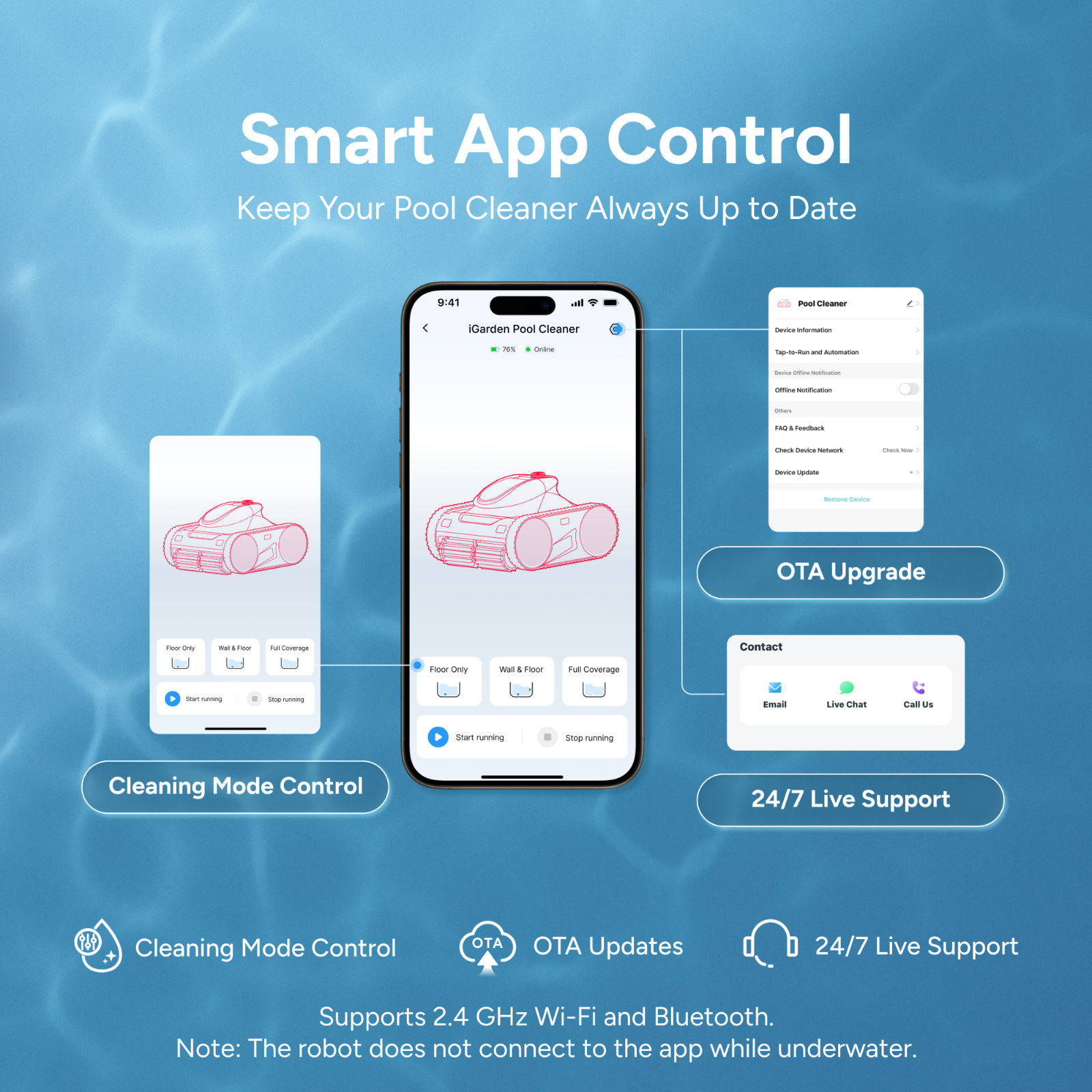 (2026 NEW) iGarden Robotic Pool Cleaner KN Series 210-Min Runtime