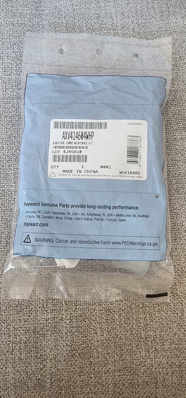 Hayward Shoe & Wing AXV414604WH Maintenance Kit for Pool Vac XL/Navigator Pro