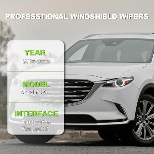 Windshield Wiper Blades for Mazda CX-9 2016-2025, 3 Pack | 24/18 Inch Front
