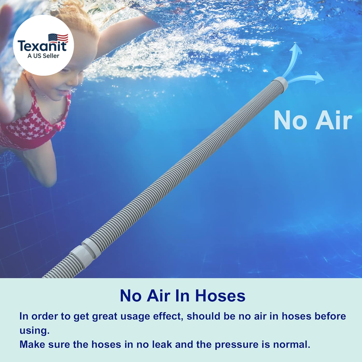 Professional Swimming Pool Vacuum Cleaner Hose -1.5” 8 Piece Hoses for Pool Vacu