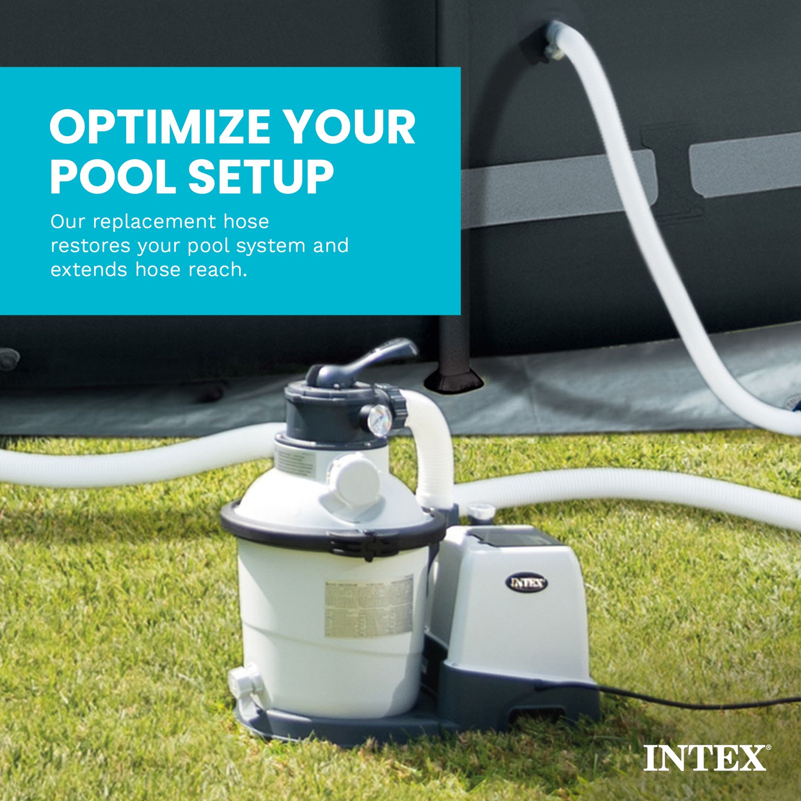 Intex 29060E 1.5&Prime; Diameter Accessory Pool 1,500 GPH Pump Replacement 59&Prime; Hose