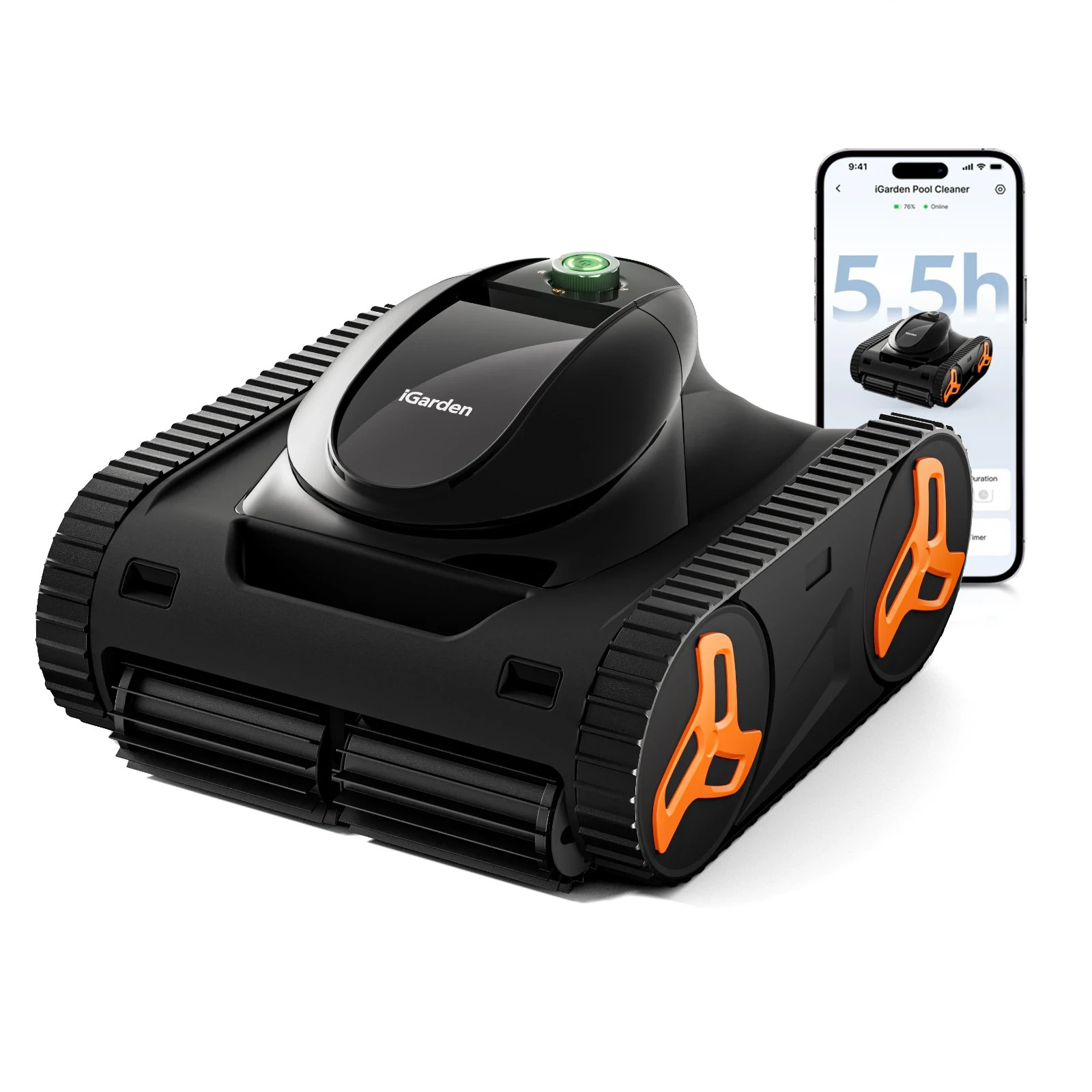 iGarden K55 330Min Runtime Robotic Pool Cleaner Pool Vacuum Clean For Inground