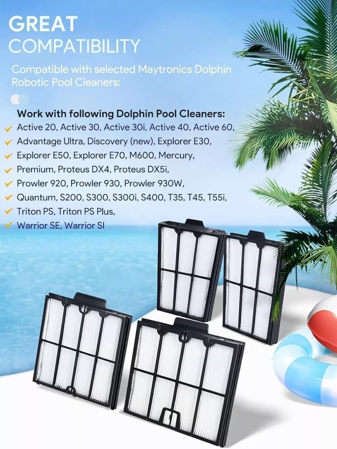 9991467-R4 Ultra-Fine Filter Cartridge Filter Panel Fit for Dolphin Pool Cleaner
