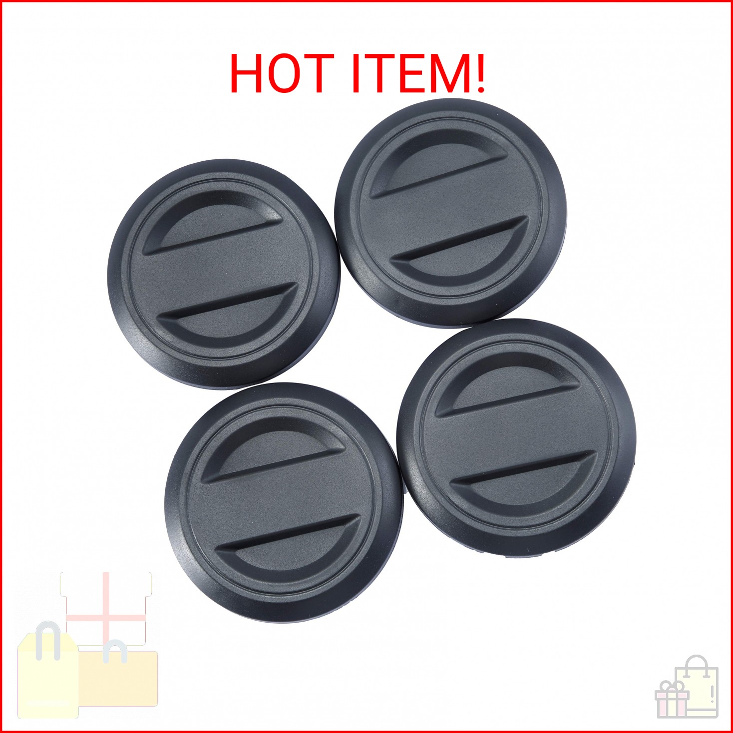 CPOWACE 4pcs Hub Wheel Center Caps Compatible with Polaris RZR, Black Tire Wheel