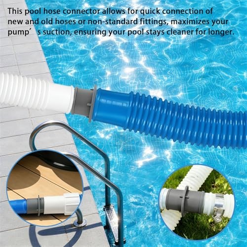 Pool Hose Adapter Connector 1-1/4&Prime; or 1-1/2&Prime;, Pool Hose Connector for Vacuum