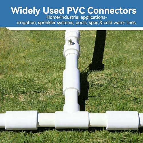 2Pack 1-1/2 Inch White PVC Pipe Coupling, Socket x Socket, Schedule 40 1.5 Inch