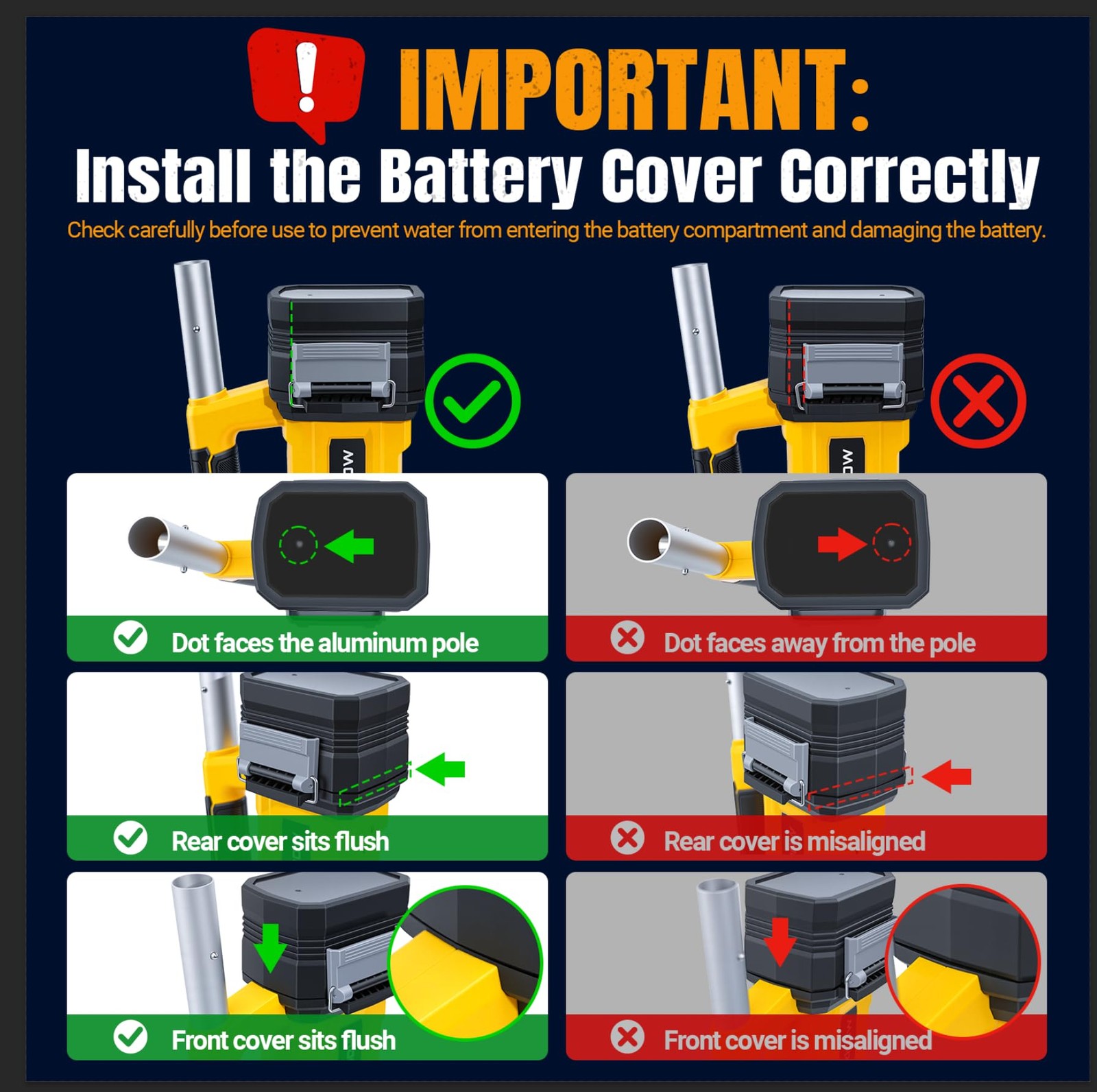 Cordless Handheld Pool Vacuum for Above Ground Pool for Dewalt 20V Battery, S…