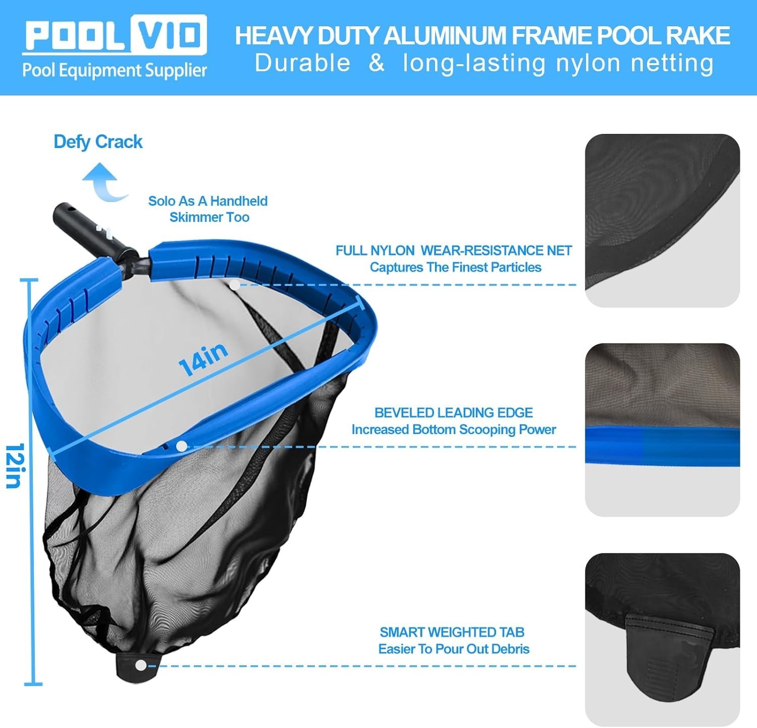 Pool Cleaning Kit with Spa Jet Vacuum, 8-Foot Telescopic Pole, Leaf Rake & Brush