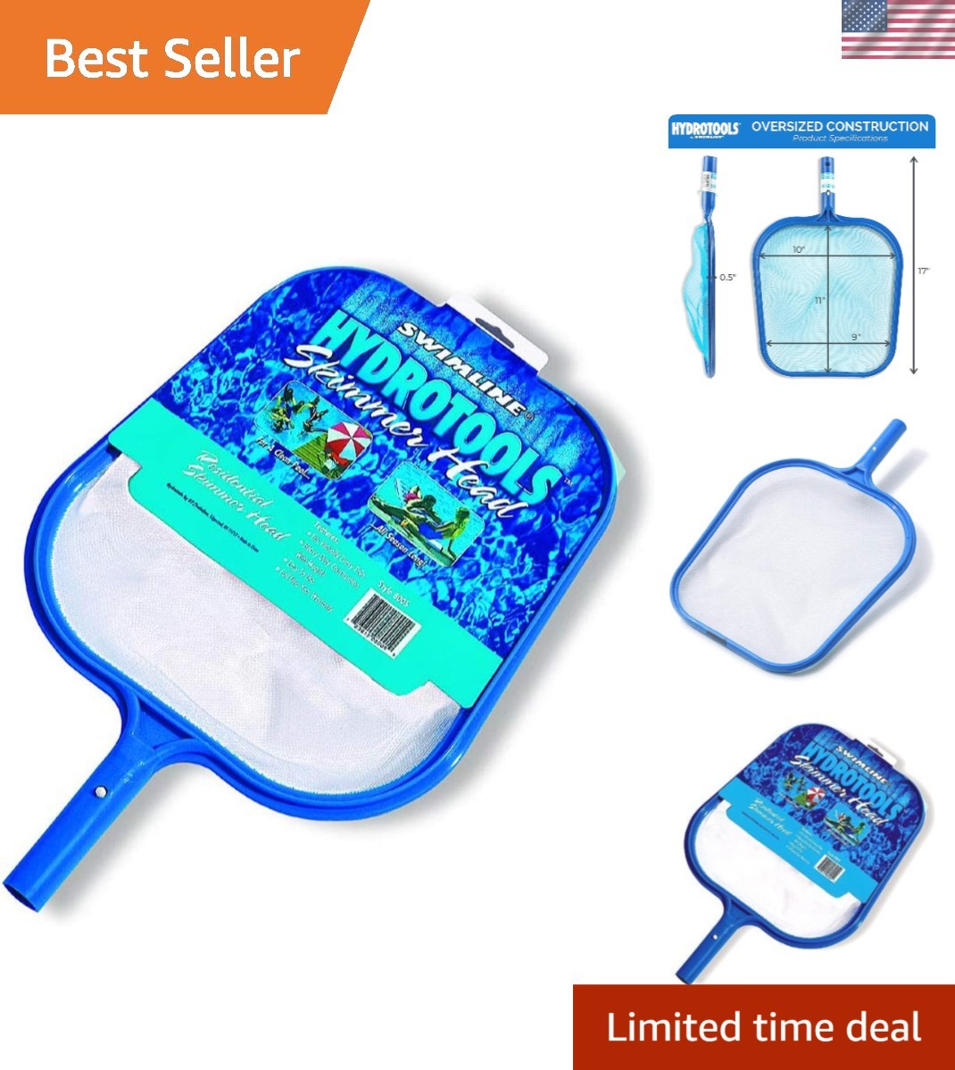 Ultra-Fine Mesh Leaf Skimmer Head – Heavy-Duty Cleaner for Pools and Hot Tubs