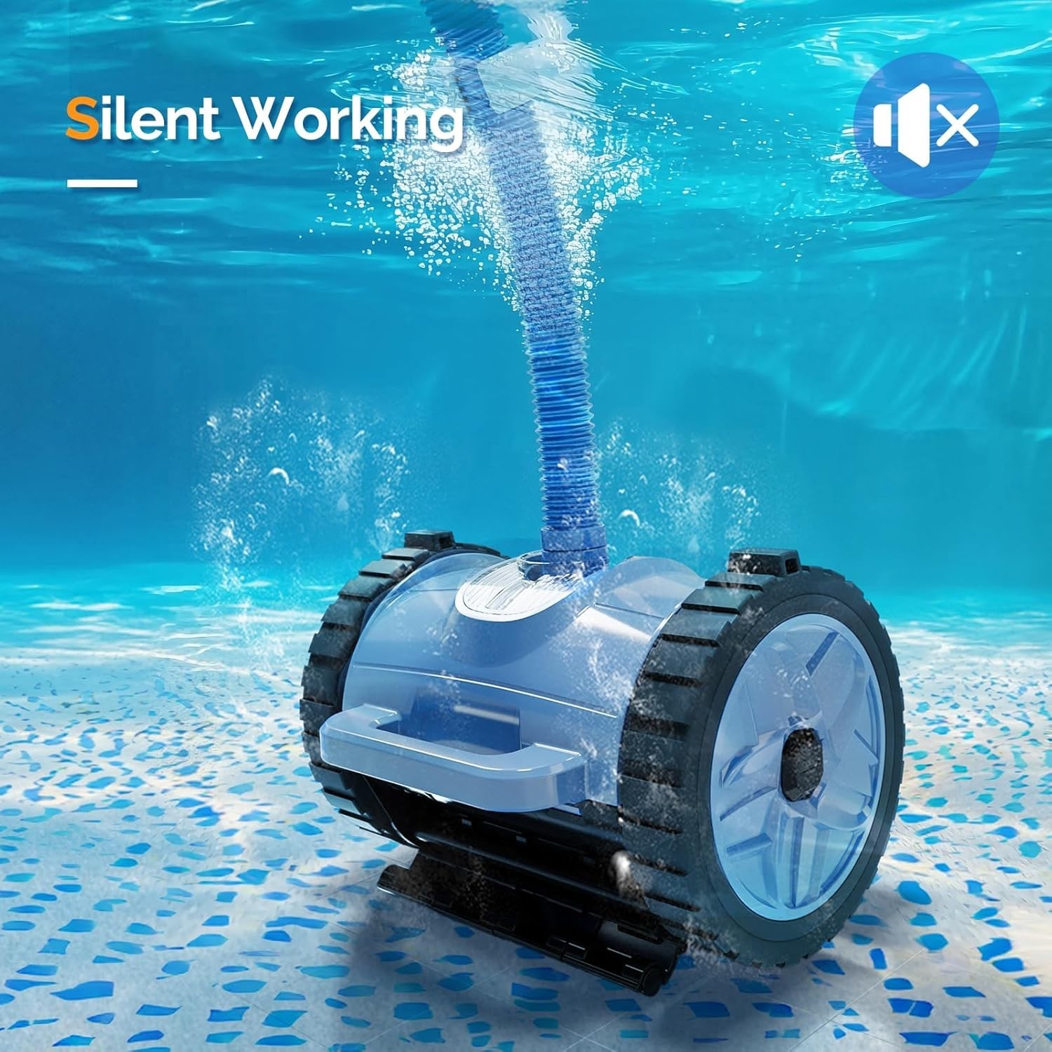 2025 Pool Vacuum Cleaner Suction Side Wall Climbing Automatic Sweeper 40ft Hose
