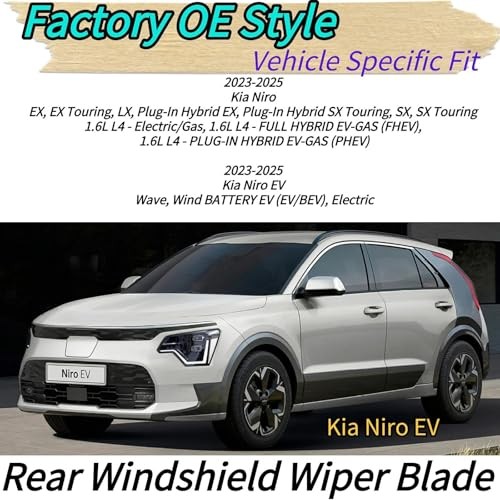 Rear Wiper Blade for Kia Niro & Niro EV 2023-2025 Fit for Hybrid EX Touring SX