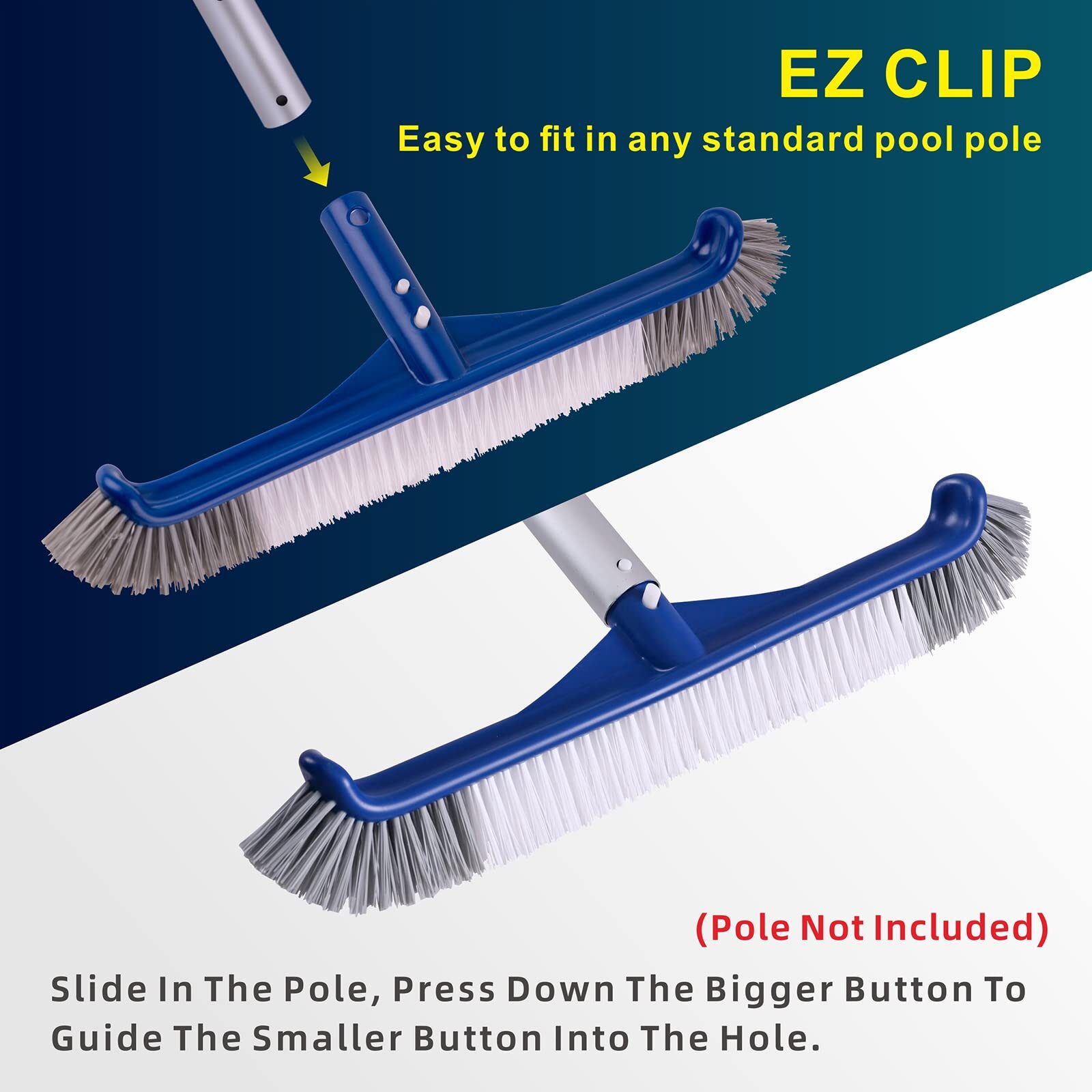 Pool Brush 17.5 » Pool Brush Head For Inground Pools & Aboveground Pools Durable